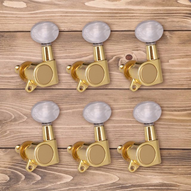 6 uds. Perilla de cabezas de máquina de guitarra completamente cerrada para instrumentos musicales (6 a la izquierda)