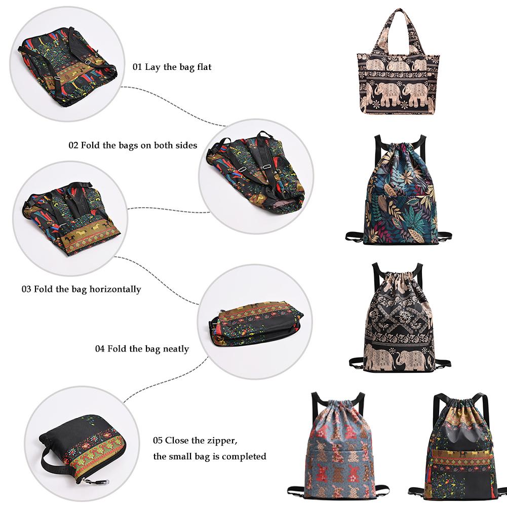 Leakproof Drawstring Backpack Large Capacity Waterproof Foldable Drawstring Backpack Bag: Foldable Waterproof Sack - Large  main image 3