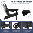 thumbnail image 6 of SERWALL 5PC Adjustable Folding Adirondack Chair and Ottoman and Double Side Table, HDPE Adirondack Chairs Set for Outdoor, Patio, Poolside, Garden, Black, 6 of 9