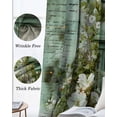 thumbnail image 3 of Vintage Oil Light Blackout Curtains for Bedroom Living Room Darkening Curtains 90 Inch Spring White Flowers Green Leaves Black Out Window Curtain Privacy Window Treatment Grommet Drapes 52"x90"x2, 3 of 9