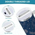 thumbnail image 5 of Blue Boho Tumbler Handle Lid and Straw Moon Sun Stars Water Bottle Stainless Steel Coffee Travel Tumbler Mug Cup Gifts for Men Women 30oz, 5 of 6