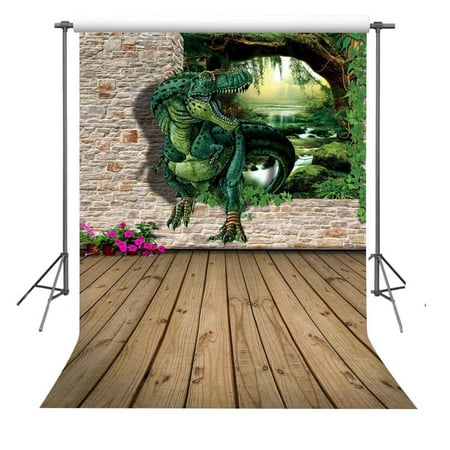 Image of HelloDecor 5x7ft Dinosaur Photography Backdrop Children Party Photo Props As TV Wall