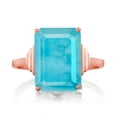 thumbnail image 2 of Gem Stone King 18K Rose Gold Plated Silver Green Turquoise Ring for Women (5.00 Cttw, Emerald Cut 14X10MM, Gemstone Birthstone, Available in Size 5, 6, 7, 8, 9), 2 of 4