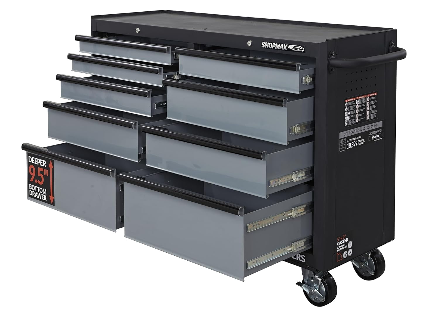 SHOPMAX Rolling Tool Boxes and Organizers, Steel, 51.57" x 18.11" x 42.72"