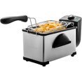thumbnail image 1 of Electric Deep Fryer 2 Liter Capacity, 1500 Watt Lid with Viewing Window and Odor Filter, Adjustable Temperature, Removable Frying Basket and Easy to Clean Stainless Steel Body, Silver FDM2201BR, 1 of 8