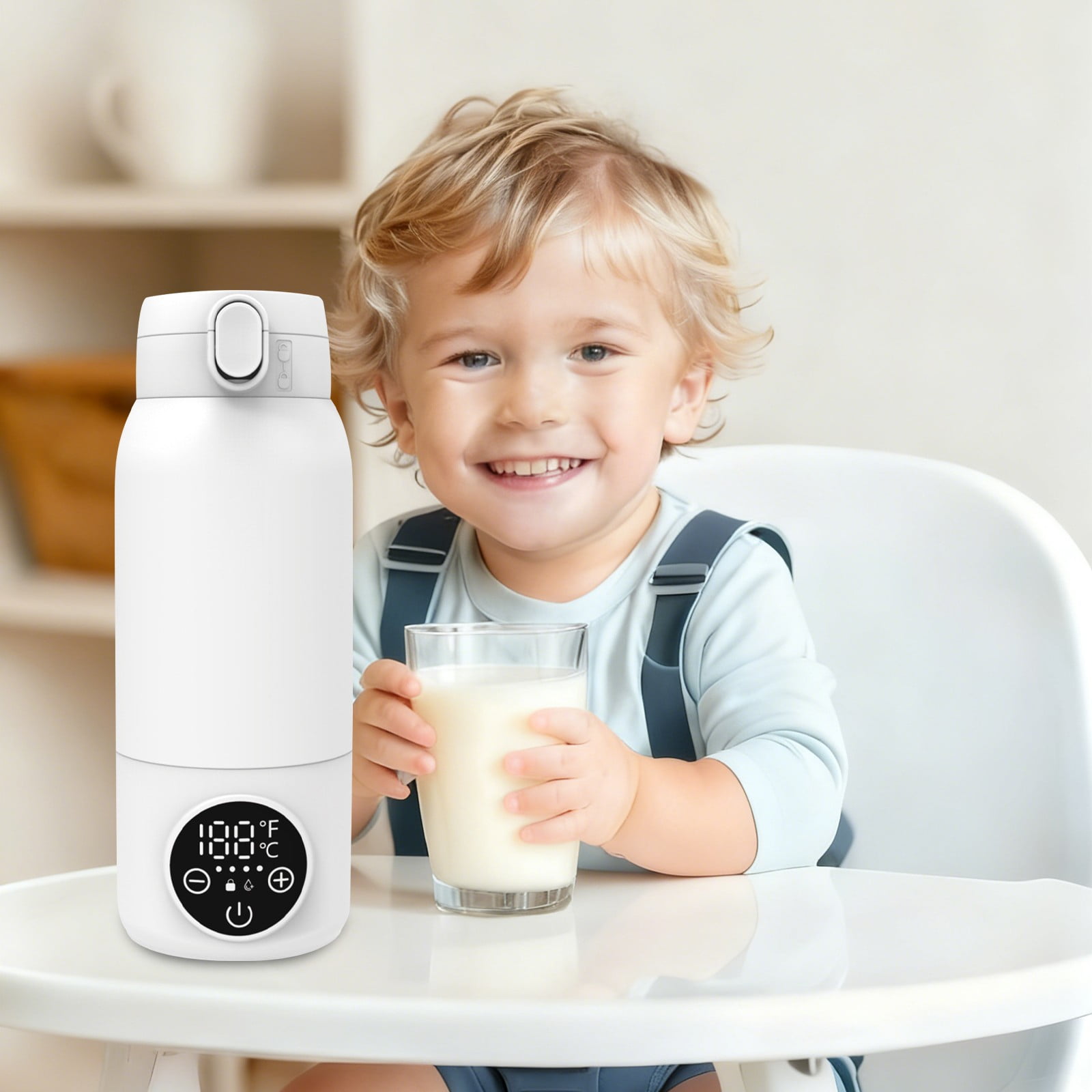 Portable Bottle Warmer for Travel–17oz Large Capacity,30W Fast Charging,Fast Heating for Breast Milk,Formula&Water–Travel Bottle Warmer for Baby,Perfect for Outdoor,Car& On-The-Go Use