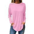 thumbnail image 2 of kytmyeq Tee Shirts For Women Fall Casual Long Sleeve Shirts Sweatshirt Solid Color Top Pullover, 2 of 5