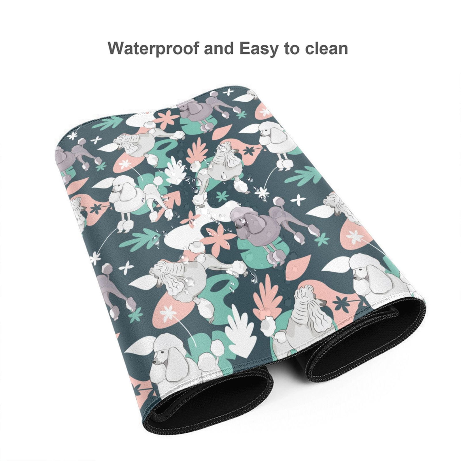 Kdxio Cute Poodle Dog Print Large Gaming Mouse Pad,Non-Slip Base,Water Resist Keyboard Pad for Gamer,Office & Home,29.5 x 15.8 in