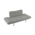 DHP Euro Upholstered Futon with Magazine Storage, Light Grey Linen