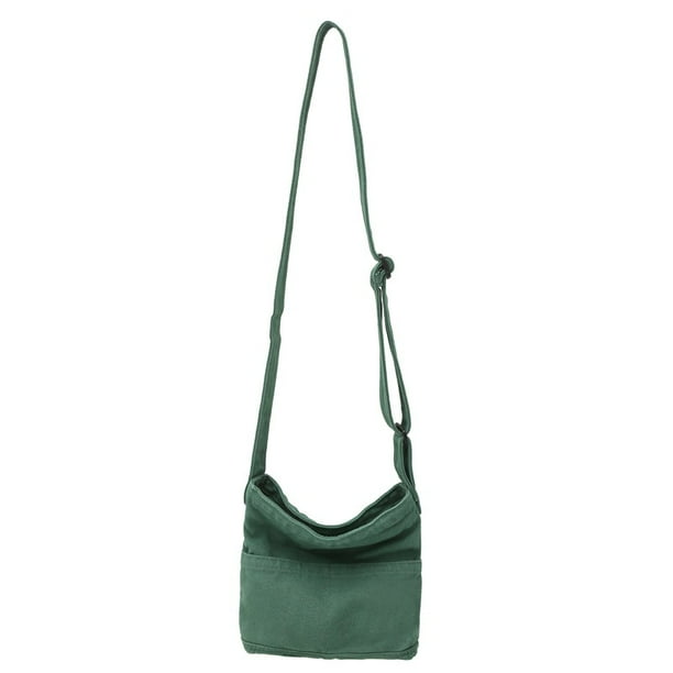 Bandolera japonesa retro de lona para mujer, talla pequeña