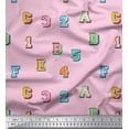 thumbnail image 1 of Soimoi Cotton Voile Fabric Numbers & Alphabets Text Fabric Prints by Yard 42 Inch Wide, 1 of 3
