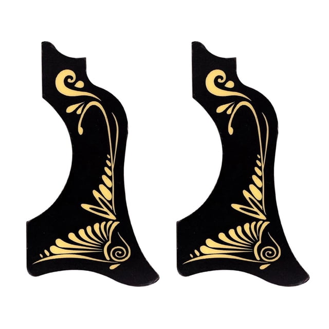 2 Piezas De Guitarra Acústica PVC Protectores De Selección Autoadhesivos DIY Instrumentos Decoración Negro perfke Placa Antirrayas Decorativa