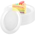 thumbnail image 1 of 50 piezas de platos de plástico transparente platos desechables transparentes platos desechables ovalados platos de cena transparentes desechables para celebraciones de bodas y cumpleaños Di, 1 of 5