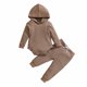 thumbnail image 1 of Conjunto De Canastilla Para Niñas Pequeñas Otoño Invierno Cuello Redondo Manga Larga Onesies Waffle Sólido Con Capucha Mameluco Pantalones Diadema Traje Odeerbi LM103-6760, 1 of 9