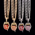 thumbnail image 4 of Iced Out Bling Rhinestone Hip Hop Dollar Tongue Pendant Necklace for Men and Women with Cuban Link Chain - Stylish Hip Hop Charm Jewelry, 4 of 6