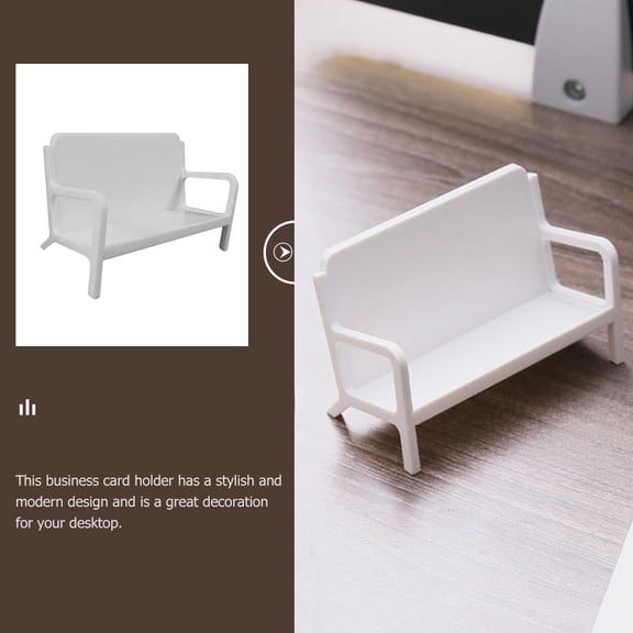 BESTYASH White Plastic Desktop Business Card Holder for Organized and Efficient Card Storage