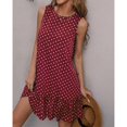 thumbnail image 6 of Polka Dot Mini Dress for Women Sleeveless Tank Ruffle Dress Vintage Downtown Clothes Party Going Out, 6 of 6
