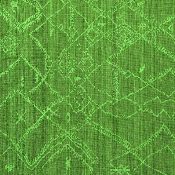Ahgly Company Indoor Square Abstract Green Modern Area Rugs, 6' Square