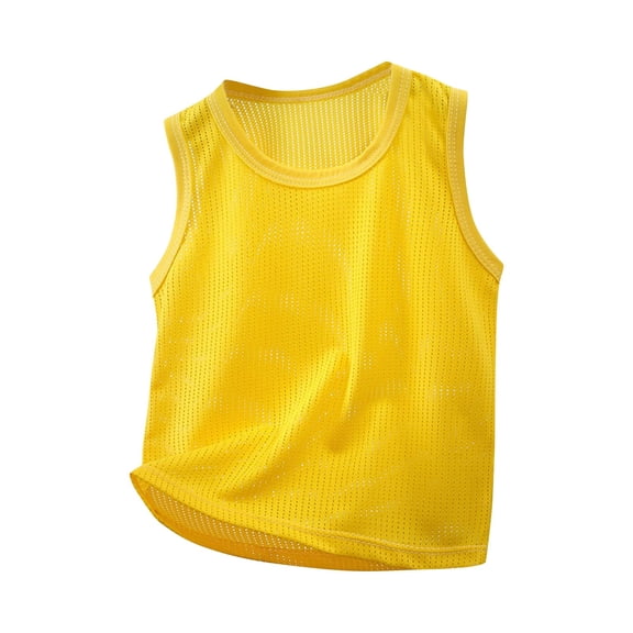 fatyb Toddler Baby Boys Girls Tank Tops Mesh Athletic Sleeveless Tshirts Breathable Workout Tee for Kids