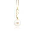 thumbnail image 2 of ANGARA Freshwater Cultured Pearl Pendant with Flame Motif in 14K Yellow Gold for Women | June Birthstone, Birthday, Anniversary, Jewelry Gift for Women | Pearl Necklace, 2 of 5