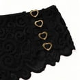 thumbnail image 5 of Sunvit-Panties Womens Low Rise Lace Thong - Nylon Spandex Comfortable Stretchy, Gold-Tone Heart Details, Black Color, Size L, Feminine Intimate Wear, 5 of 6