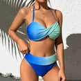 thumbnail image 4 of Sngxgn Women Two Piece Scoop Neck Bikini Crop Top High Cut Swimsuit High Waisted Bathing Suit(Sky Blue,XXL), 4 of 8