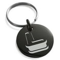 thumbnail image 1 of Stainless Steel Letter L Initial 3D Monogram Engraved Small Medallion Circle Charm Keychain Keyring, 1 of 1