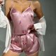 thumbnail image 1 of Conjunto de pijama con estampado de corazón sexy Conjunto de pijama de 2 piezas para mujer Pijama de satén de seda Top y pantalones cortos Conjunto de pijama de verano xuanjing unisex, 1 of 2