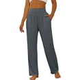 thumbnail image 1 of MKLEKYY Leggings - Paquete de 3 - Pantalones de yoga para mujer con bolsillos, cintura alta, cómodos, con cordón, holgados, de pierna ancha, 1 of 3
