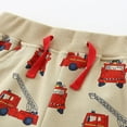 thumbnail image 3 of FINALGANG Boy Leisure Pants Cartoon Car Print Drawstring Shorts Baggy Knee Length Bottom With Pockets Designed Cozy Trendy Playsuit, 3 of 5