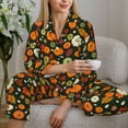 thumbnail image 6 of Disketp Harvest Pumpkins Pajamas Set Long Sleeve Sleepwear Womens Button Down Nightwear Pj Sets-{designName}-XX-Large, 6 of 7