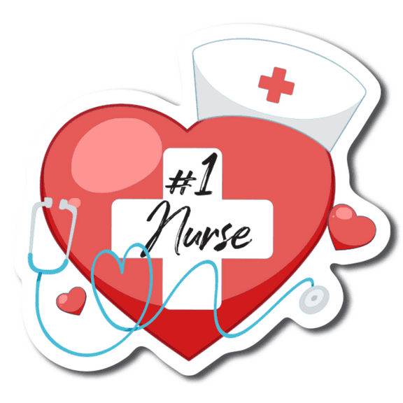 Magnet Me Up #1 Nurse Magnet Decal with Heart, 5x4.5 inches, Heavy Duty Automotive Magnet For Car Truck SUV Or Any Other Magnetic Surface