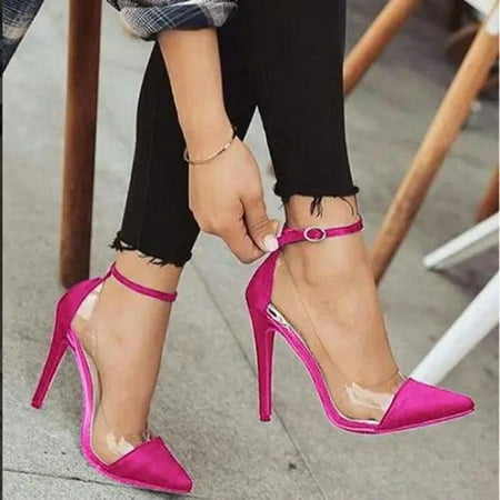 

High Heel Pointed Toe Shoes Classic Transparent Stilettos Wedding Pumps