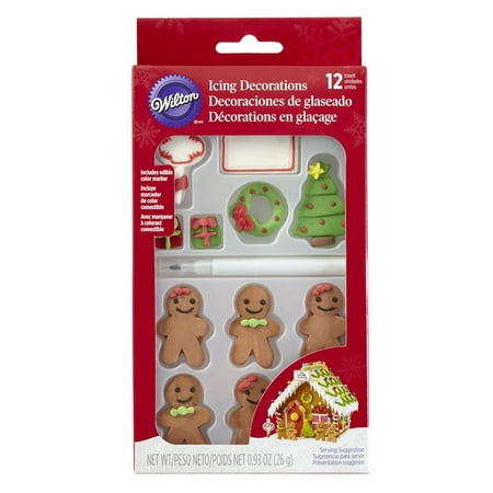 - Wilton Customizable Gingerbread House Icing Decorations, 12-Count