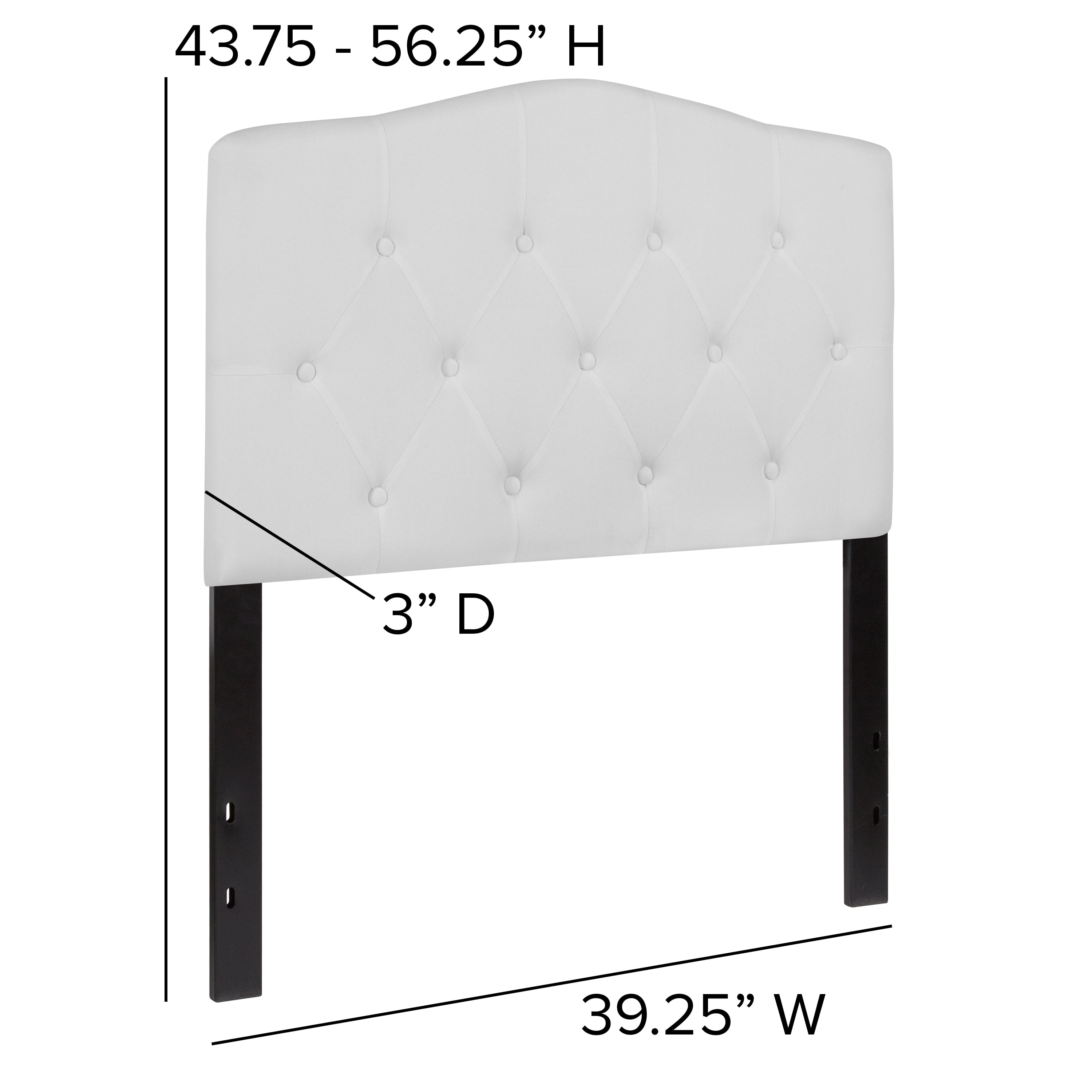 Flash Furniture Cambridge Tufted Upholstered Twin Size Headboard in White Fabric