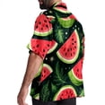 thumbnail image 3 of Watermelon Men's Short Sleeve Beach Button Down Casual Printed Summer Shirts - Unisex, 3 of 6