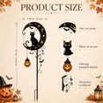 thumbnail image 6 of Solar Halloween White Ghost & Pumpkin Moon Garden Stake Light, Outdoor Waterproof LED Halloween Yard Decoration with Crescent Moon, Hanging Jack-o'-Lantern Lantern for Garden, Patio, Walkway, Porch, 6 of 9
