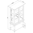 thumbnail image 5 of Glass Display Cabinet, Lighted Curio Cabinet with Mirrored Back Panel, Storage Cabinet Display Case Bookshelf Cabinets for Living Room Bedroom, Black, 5 of 8