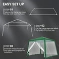 thumbnail image 4 of 10x10ft Pop-Up Canopy,Outdoor Pop Up Tent,Outdoor Screen Tent with Mesh Mosquito Netting Side Walls,Waterproof Outdoor Screen Shed Sun Shelter for Garden,Patio,Backyard, 4 of 6