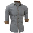 thumbnail image 3 of IROINNID Discount Long Sleeve Shirts for Men Leisure And Business Single-breasted Shirt Top,Gray, 3 of 3