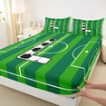 thumbnail image 4 of Erosebridal Cartoon Football Print Bed Sheets,Funny L Alphabet King Sheets For Soccer Lovers 4 Pieces, 4 of 6