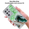 thumbnail image 4 of Samsung Galaxy S21 Ultra 5G Phone Case, Rosebono Hybrid Bling Glitter Sparkle Epoxy Graphic Marble Colorful Silicone Skin Cover Armor Case for Samsung Galaxy S21 Ultra 5G (Green), 4 of 6