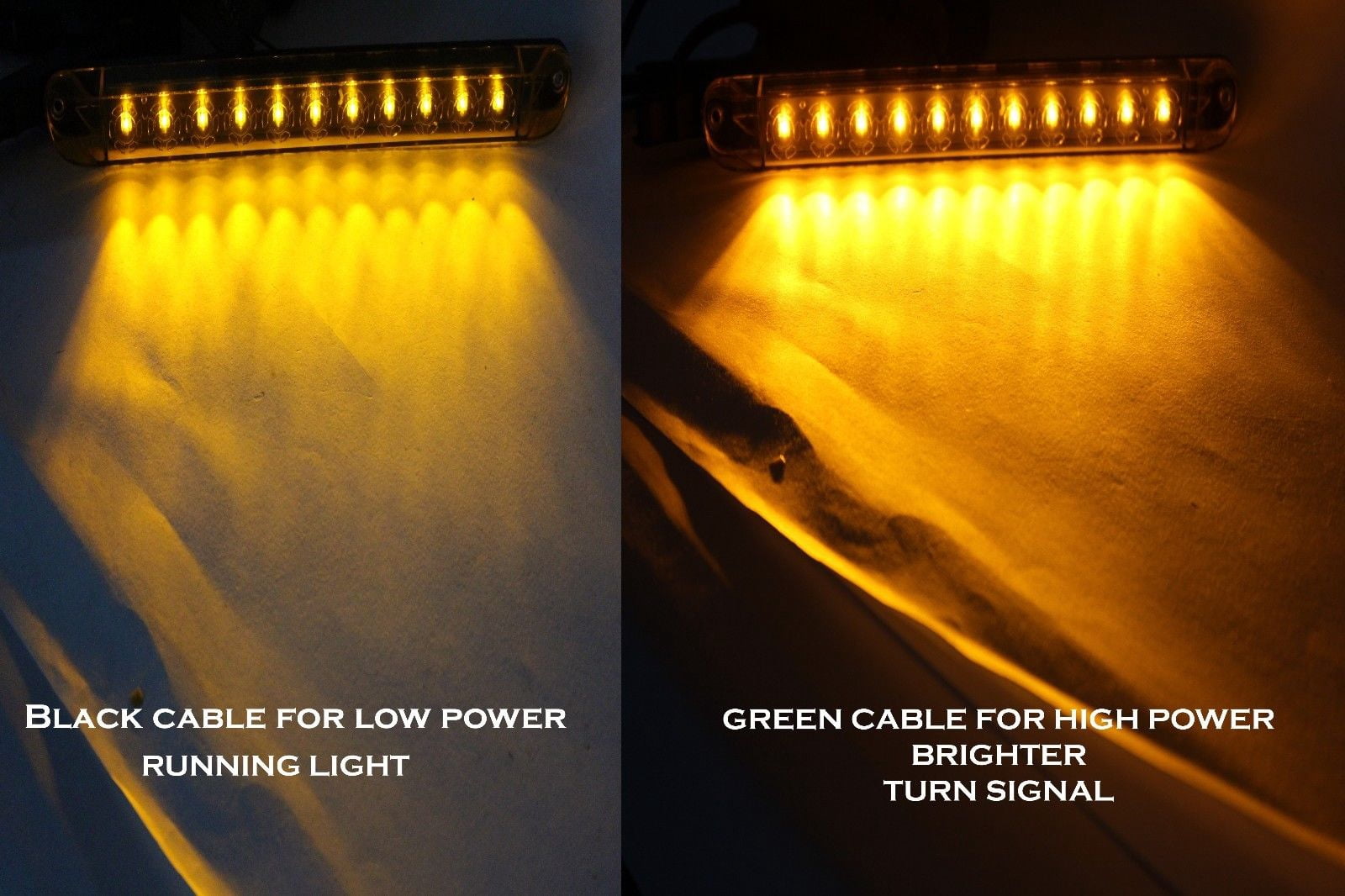 2 Amber Yellow 17" LED Light Bar Waterproof Turn Signal Clearance Truck Trailer EHD