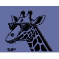 thumbnail image 6 of Sup? Giraffe with Sunglasses Adult Blue Crew Neck Short Sleeve Tee-Medium, 6 of 7