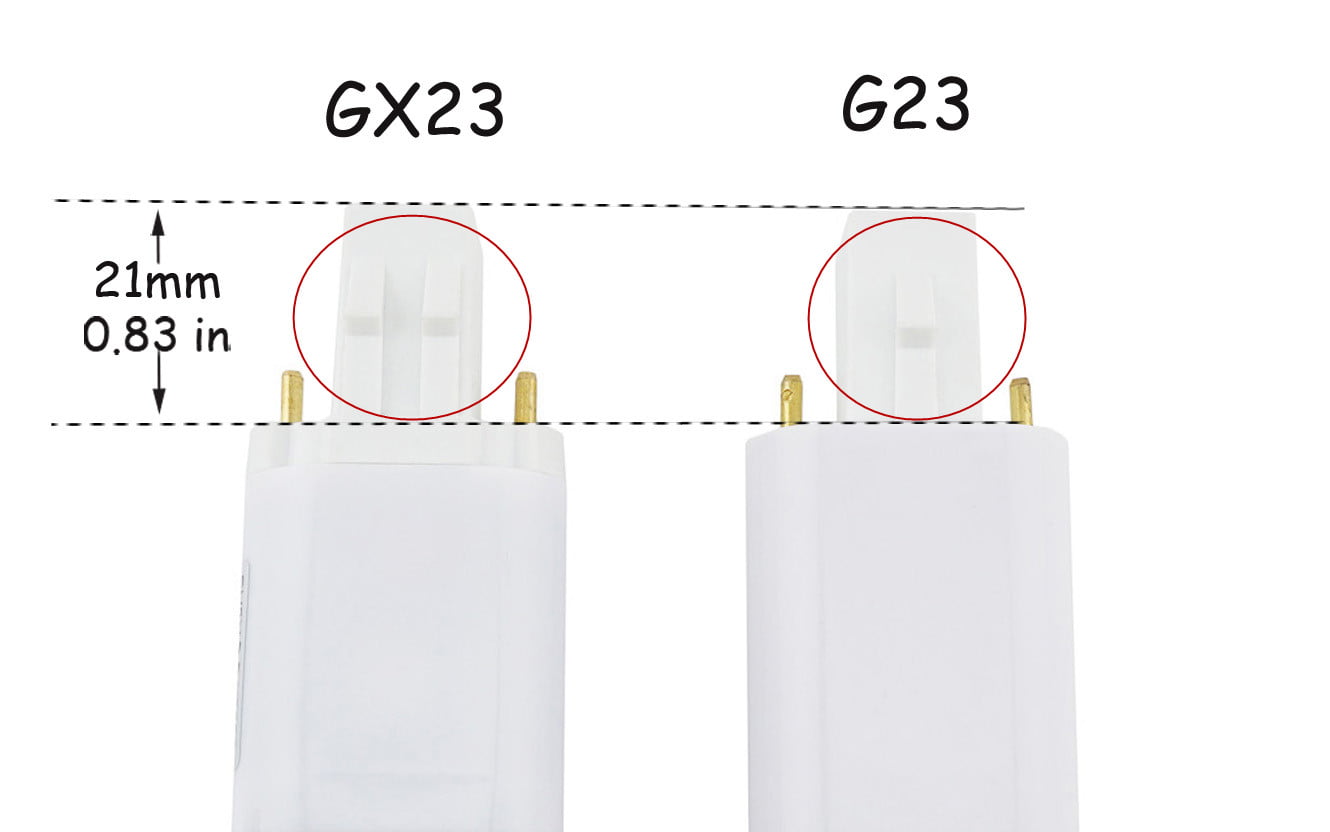 Bonlux 6W GX23 2-Pin LED PL Retrofit Lamp LED PL Horizontal Recessed Light 2-PK