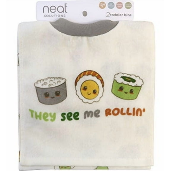 Neat Solutions 2 Pk Sushi Pullover Toddler Unisex Towel Bibs