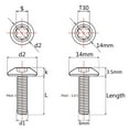thumbnail image 3 of Wanyifa Titanium Bolts M6 x 12 15 20mm Umbrella Head T30 Torx Screw for Bicycle,M6 x 20 mm,Rainbow,4 Pcs, 3 of 5