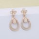 thumbnail image 3 of Pendientes colgantes Mytys Flower Waterdrop para mujer, con piedra de ojo de gato, chapados en oro rosa., 3 of 5