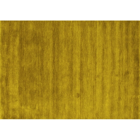 Ahgly Company Indoor Rectangle Abstract Yellow Contemporary Area Rugs, 7' x 9'