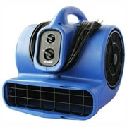 XPOWER X-430TF 1/3 Horsepower 3 Speed Utility Floor Fan Blower with Timer, Blue